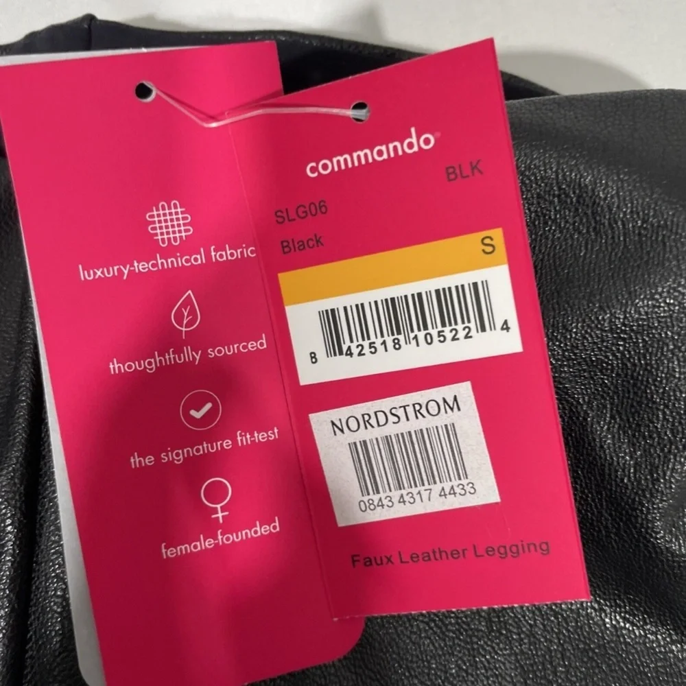 NWT $118 Commando [ Small ] Control Top Faux Leather Leggings in‎ Black